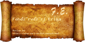 Fehérvári Erika névjegykártya