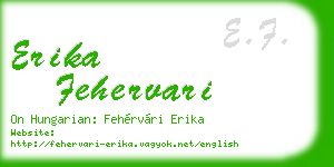 erika fehervari business card